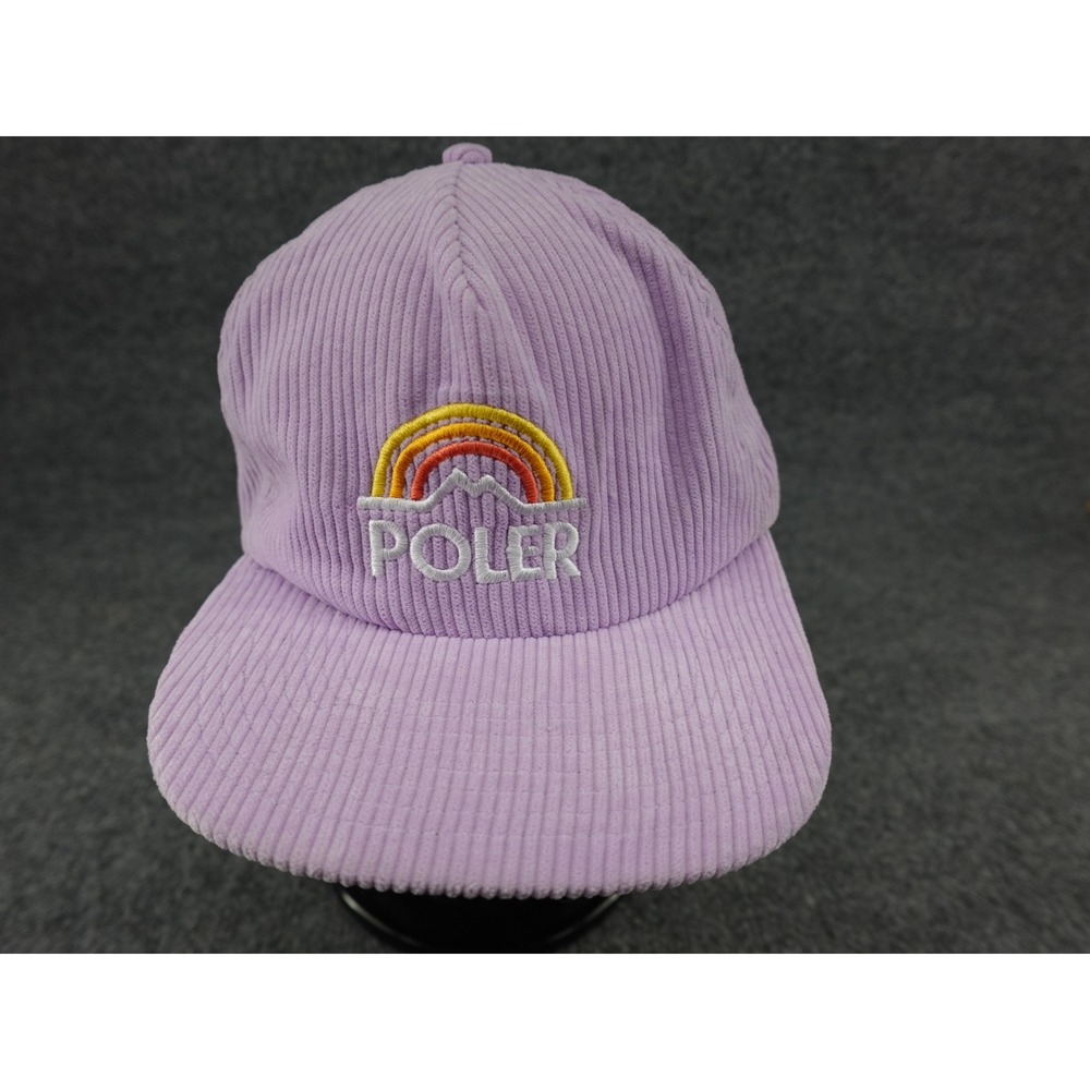 Poler Mtn Rainbow Corduroy Snapback Hat Pink‎ Lavender Mountain 224ACU7001 NEW